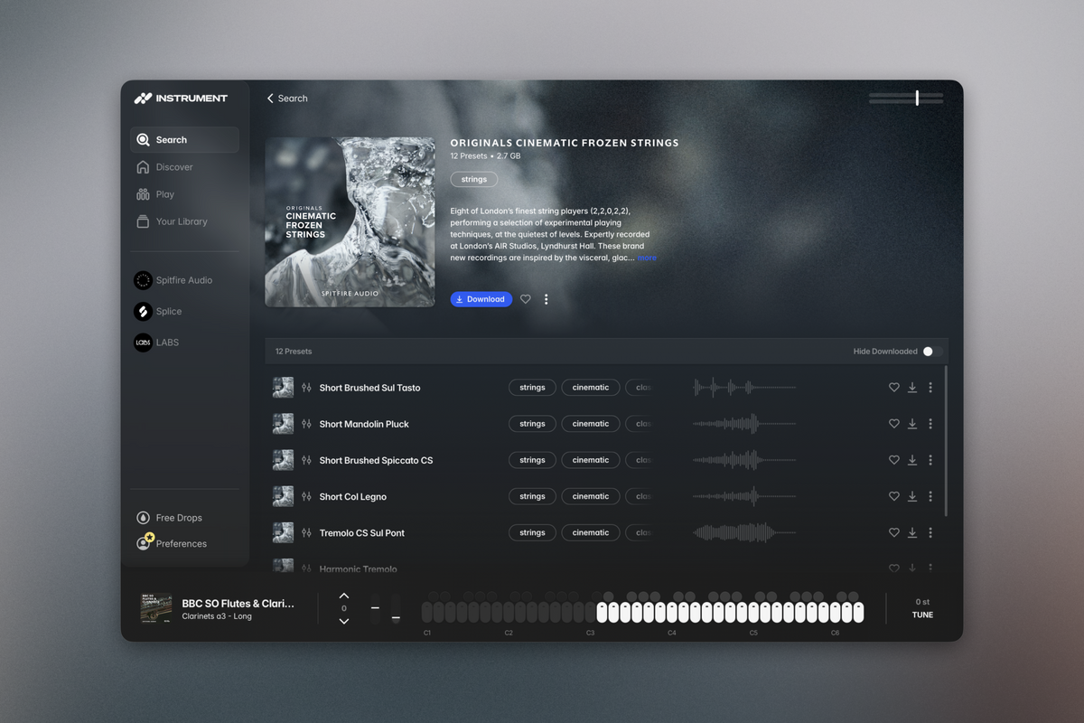 Originals Cinematic Frozen Strings – Fragile String Textures VST ...