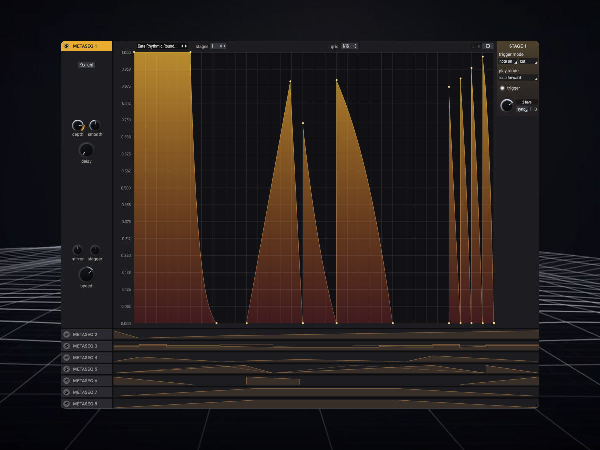 Eight sequencers that are also envelopes.