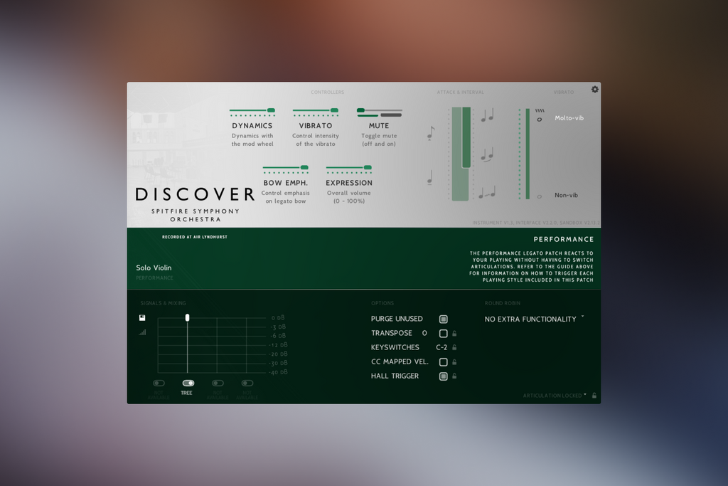 Spitfire Symphony Orchestra Discover free Kontakt Player library interface
